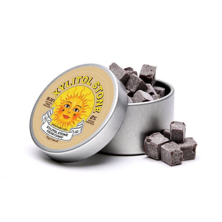 Xylitol Stone Sugar Free Hard Candy 70g Can, Cacao for wholesale by Nuriearth Global USA