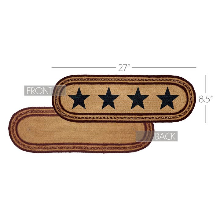 VHC Brands - Wholesale Table Runner - Potomac Jute Runner Stencil Stars 8x24