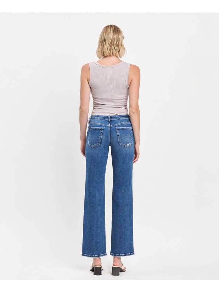 QUICKER MID RISE FULL LENGTH STRAIGHT LEG JEANS LV1488 for wholesale on Faire