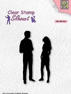 Nellie"s Choice Clear Stamp Silhouette Teenagers Series A Date for engroshandel hos Ecstasy Crafts Distributing