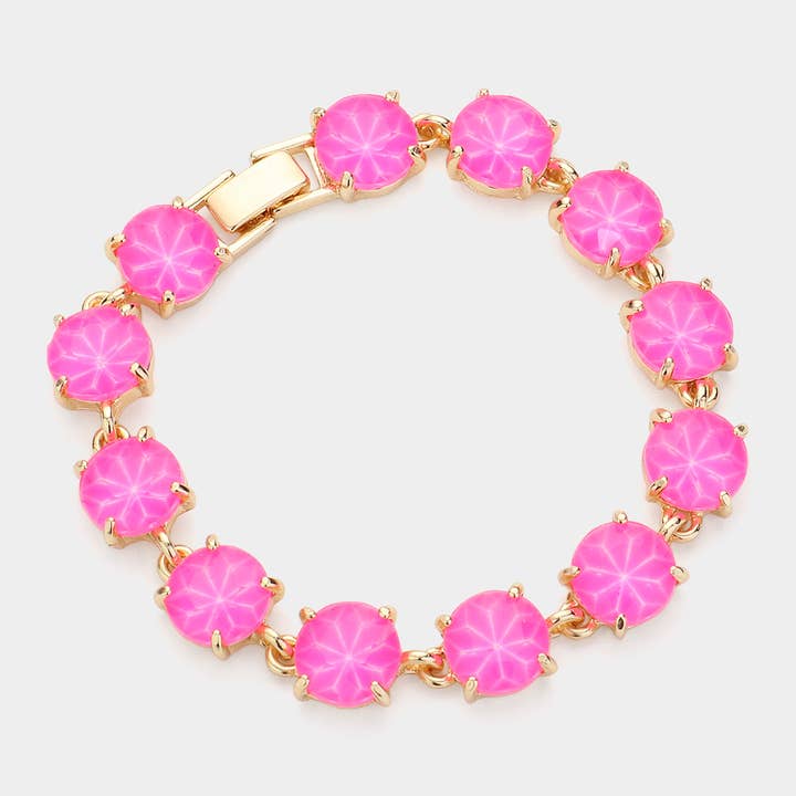 Sensibling Corp. - Wholesale Link & Chain Bracelet - American USA Round Stone Link Evening Bracelet35