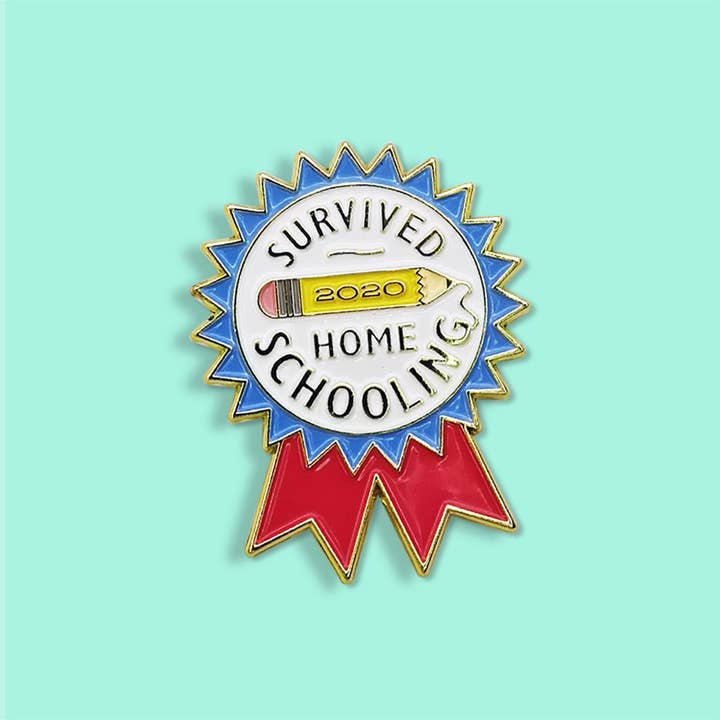 Survived Home Schooling Enamel Pin for wholesale by Fighty Pants.