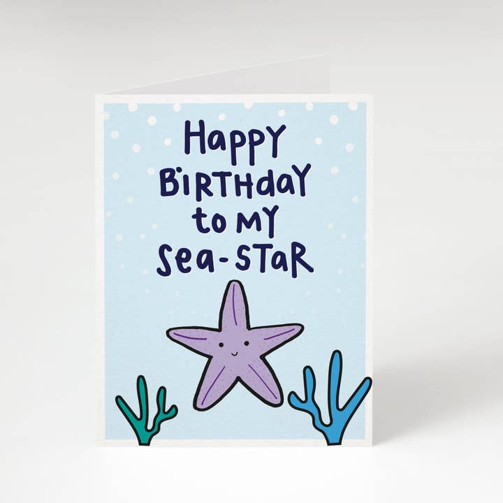 Happy Birthday To My Sea-Star! Birthday Card for Sister for wholesale by Tiny Gang Designs