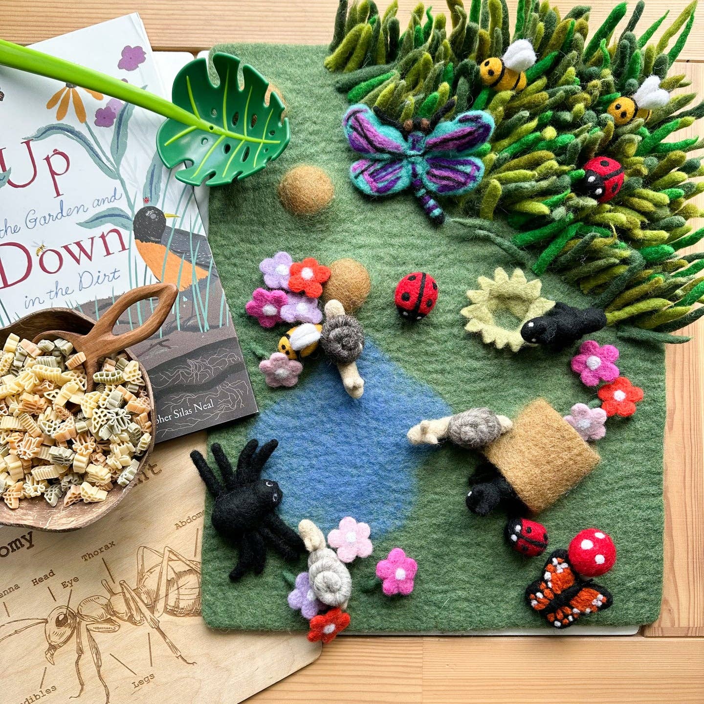 Sewing Seeds Play – wholesale Play mat – Kids & baby – Felted Backyard Bug Play Mat - Mat Only4