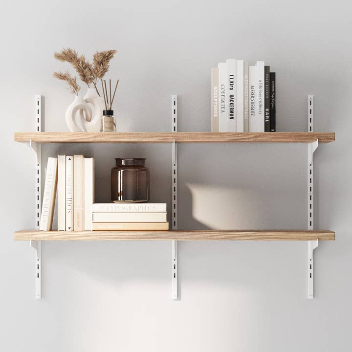 TURIN 36" Adjustable Shelves with 1" Thick Solid Wood - 2, 3 or 4 Tier - Burnt for wholesale by Wallniture