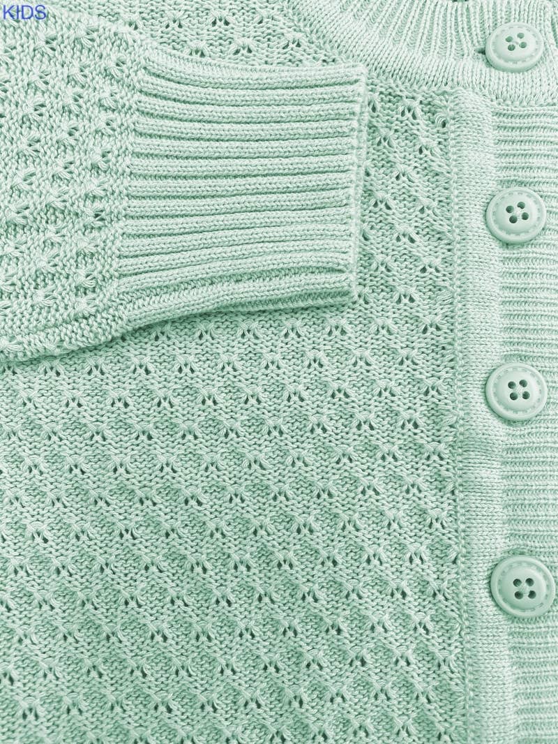 Mak - Vendita all'ingrosso Cardigan - Bambini - Cardigan corto all’uncinetto per bambina con bottoni vintage MK3514KID1