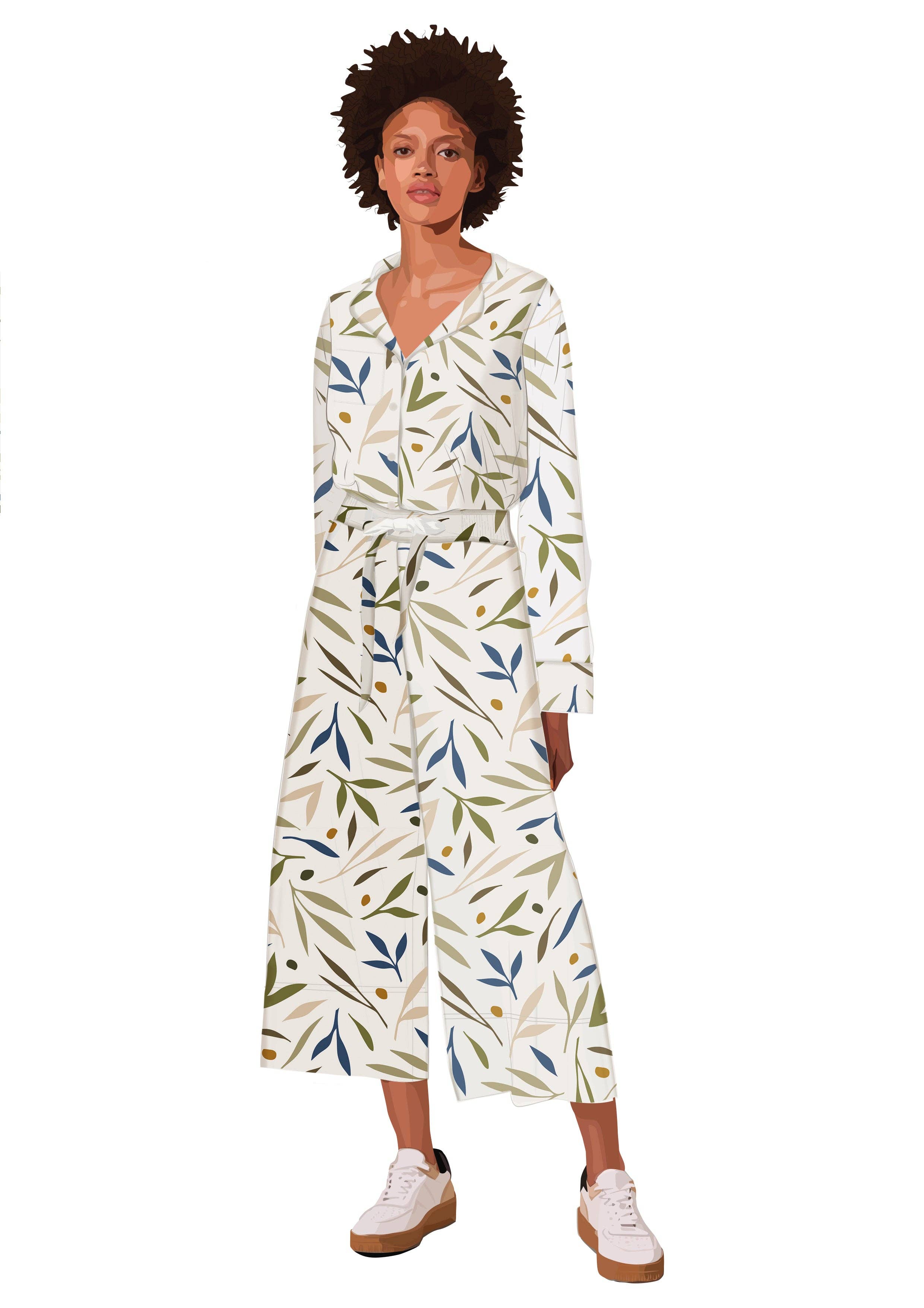 Periodical - Wholesale Lounge Shorts - Women's - Olive Branch Wide Hem Culottes2