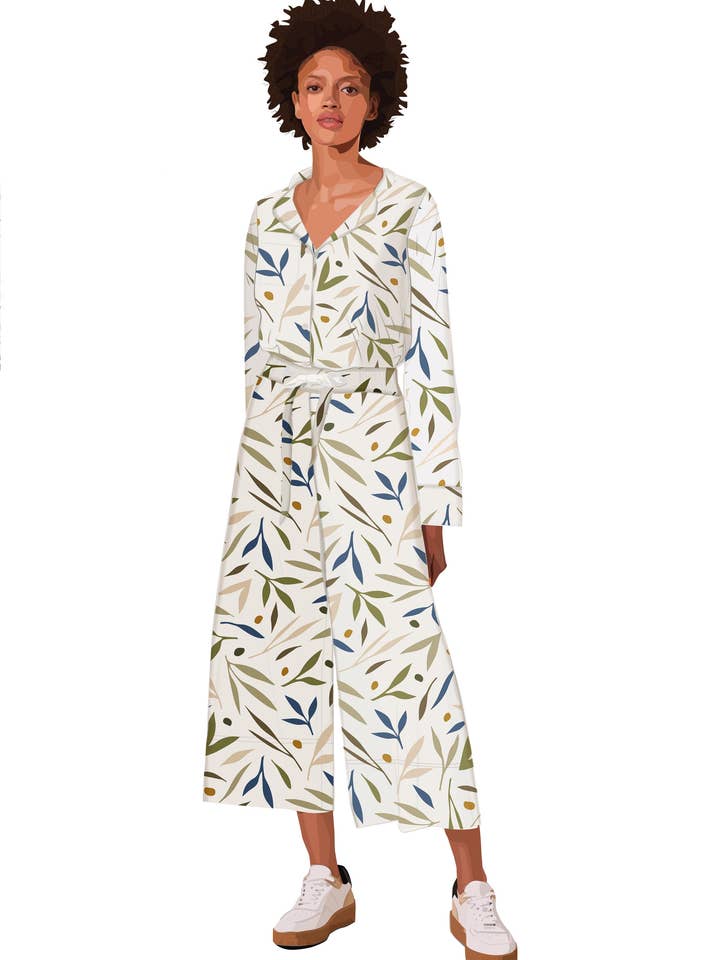 Periodical - Wholesale Lounge Shorts - Women's - Olive Branch Wide Hem Culottes2