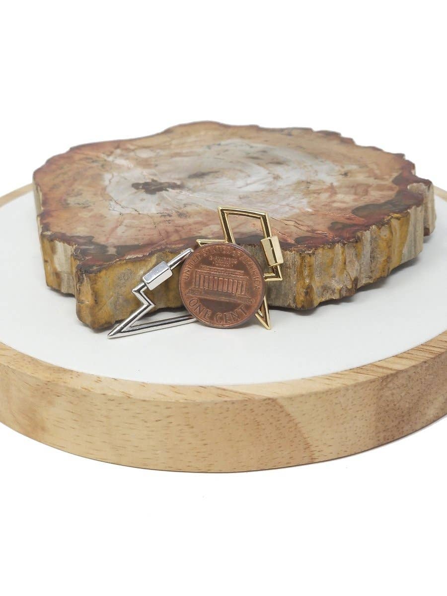 Aim Eternal - Vente Fermoir - Verrou Thunder en plaqué or - Fermoirs en forme d'éclair en or blanc avec mécanisme à visser Mousquetons 30mmX17mm K-2641