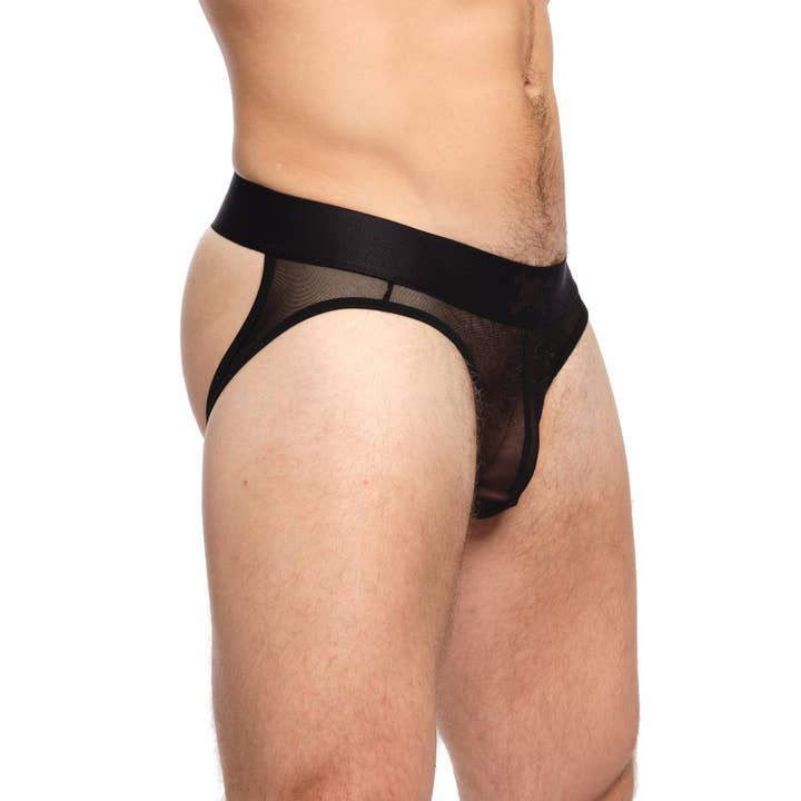Just The Bones Sheer Y Jock Black for wholesale by Skull & Bones