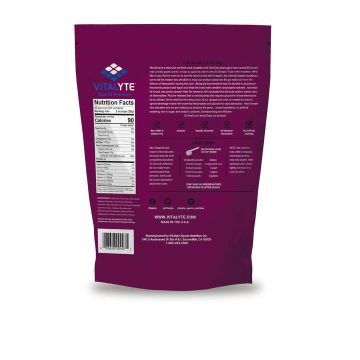 Vitalyte Sports Nutrition - Wholesale Powdered Health Drink - Cranberry Frost Stand Up Pouch - Electrolyte Replacement Drink Mix1