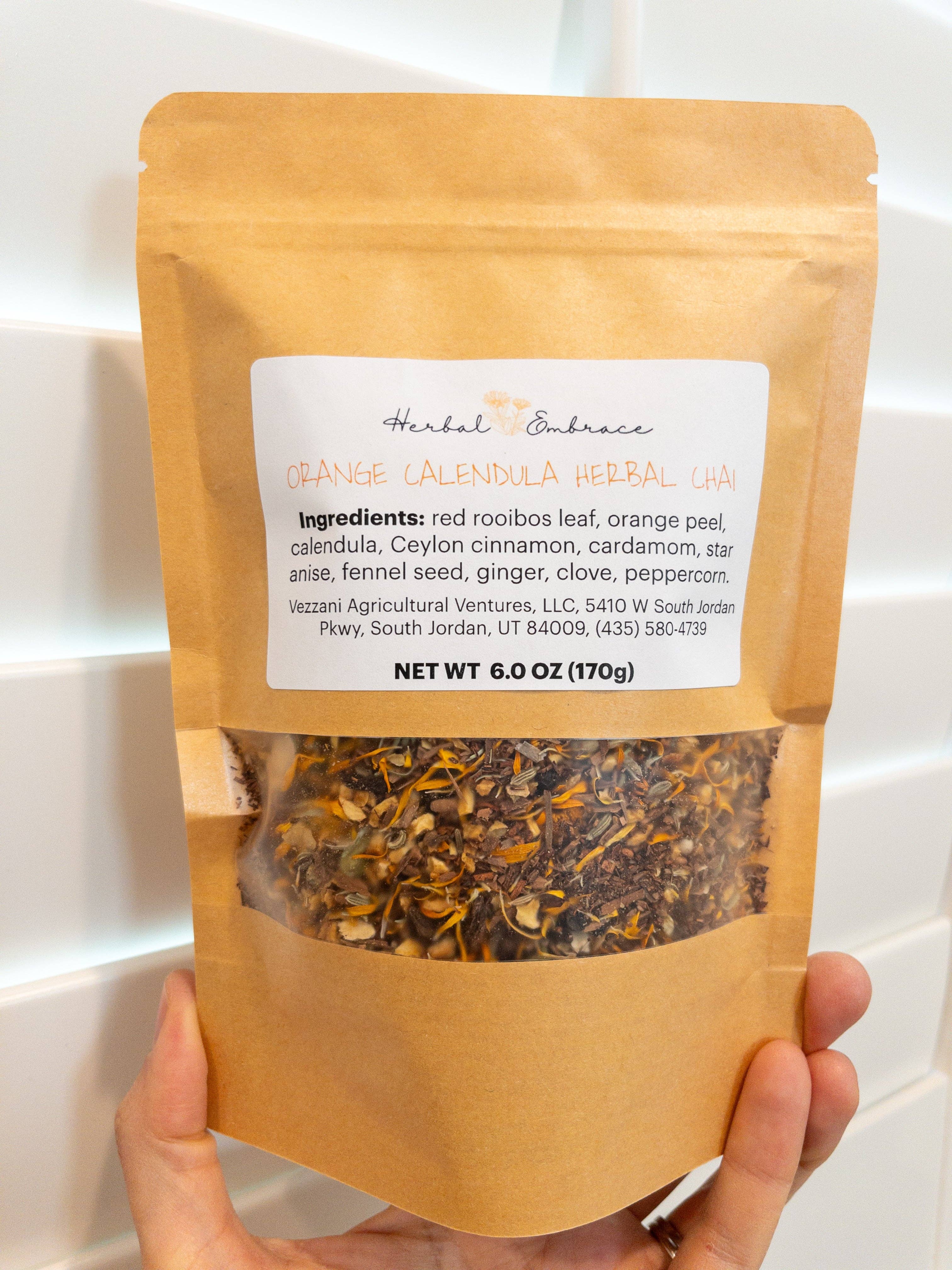 Herbal Embrace - Wholesale Loose Tea - Herbal Chai Tea - Orange Calendula Chai 6.0oz2