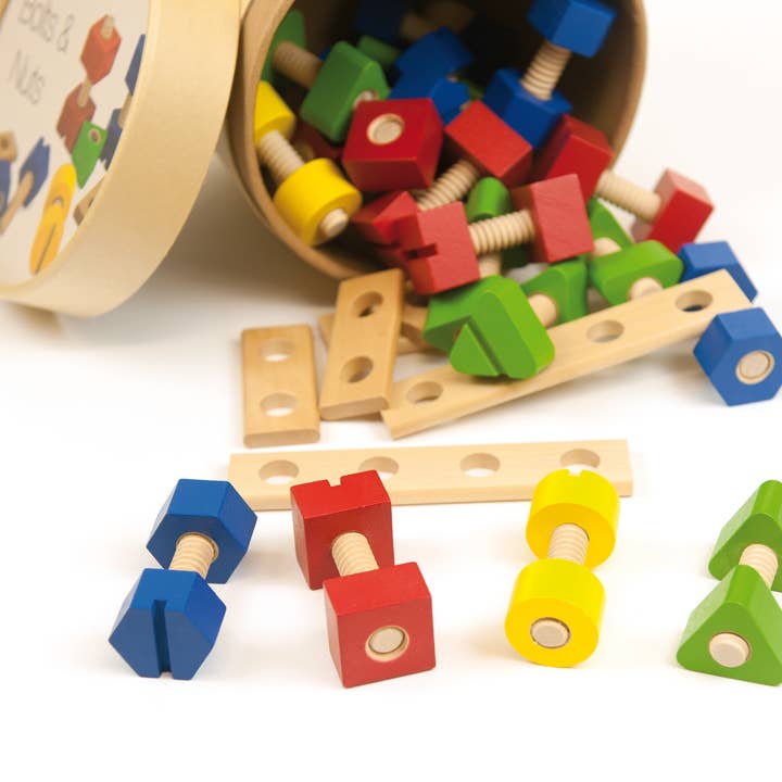 TOYS SERVICE, SL. -ANDREU TOYS- - Wholesale Wood Toy - Kids - Bolts & Nuts - 56 Pieces