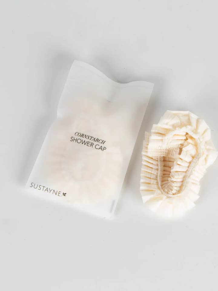 Maisstärke-Duschhaube - Kompostierbare PLA-Verpackung für den Großhandel von Sustayne