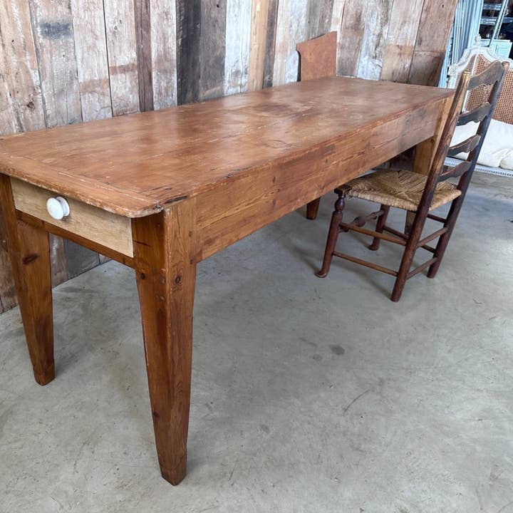Antique English Sycamore Pine Dining Table, C. 1850 for wholesale by belvoir