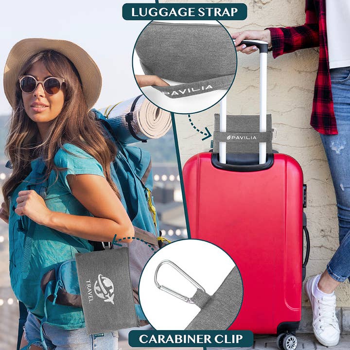 Pavilia - Wholesale Travel Blanket - Compact Fleece Travel Blanket Pillow29