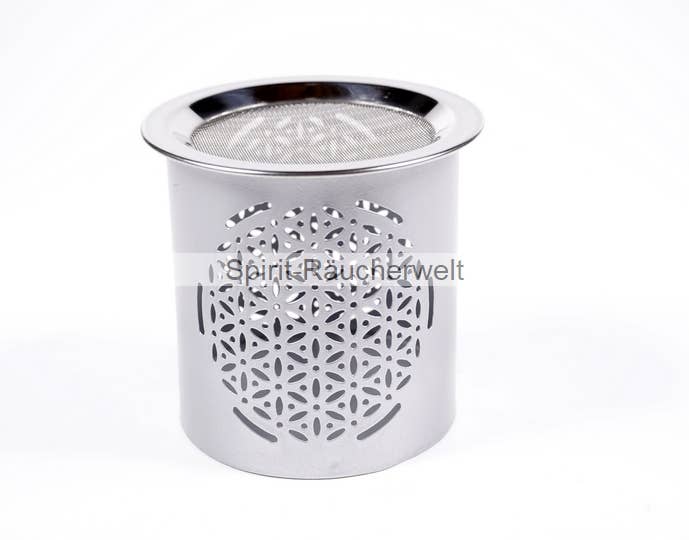 Räucherwelt GmbH – wholesale Rökelsehållare – Flower of Life rökelsebrännare i metall - silver3