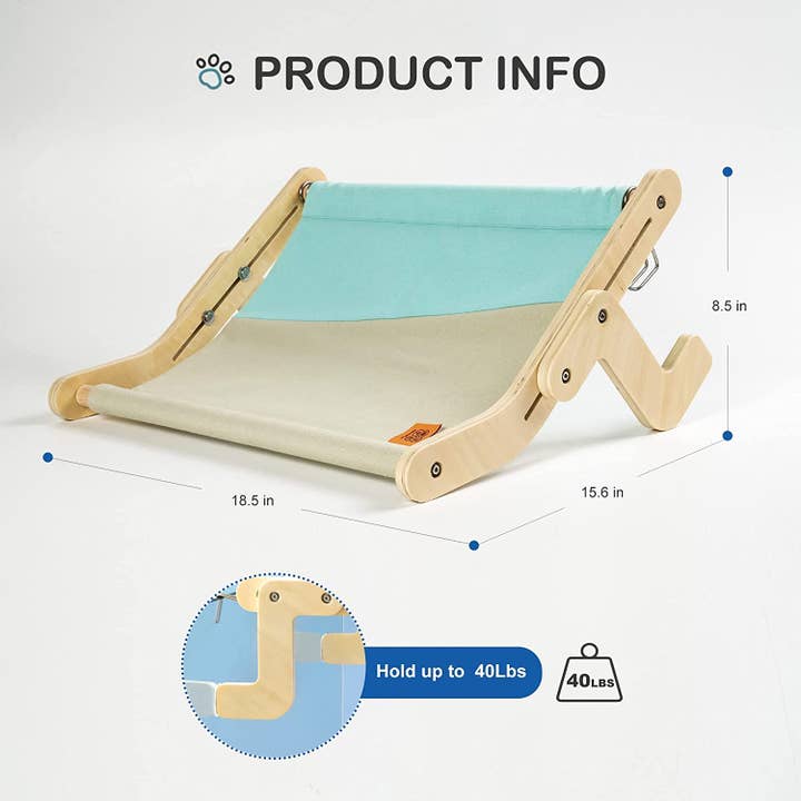 Robud & Mewoofun Official Store - Wholesale Pet Bed - Cat/Dog - Mewoofun Cat Pet Window Wooden Component Bed Hanging Cotton25