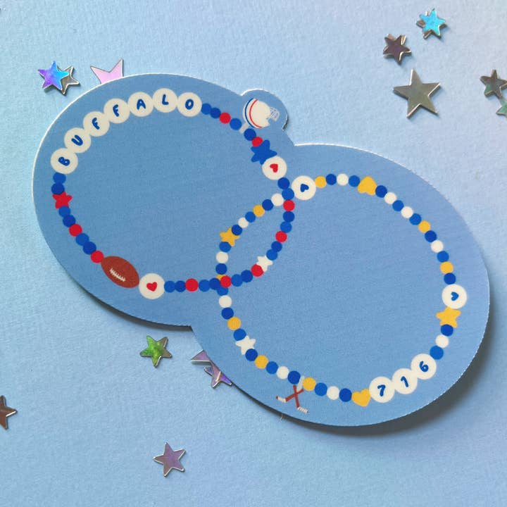 Buffalo NY Sports Bracelets Waterproof Laminated Sticker for wholesale by Little Crayon Co.