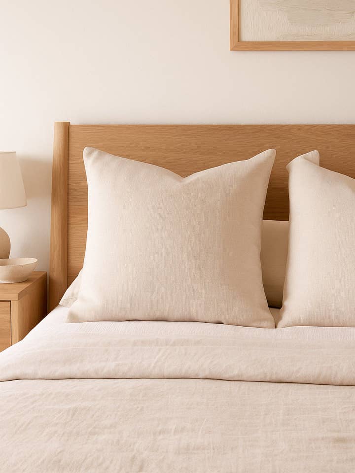 Så Bløde Linned Sandfarvede Beige Puder for engroshandel hos Anaya Home