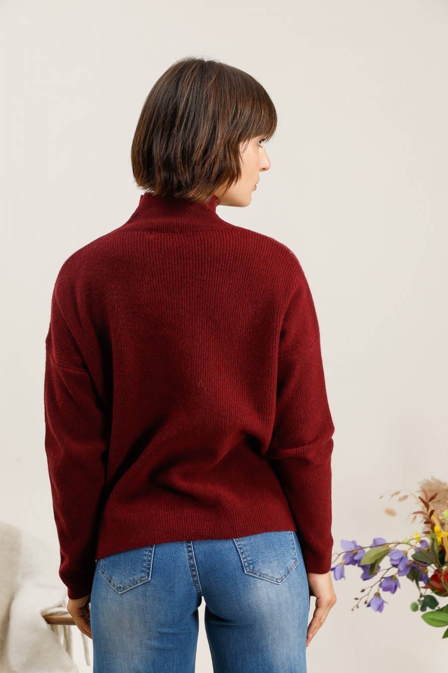 NAÏS PARIS - Wholesale Knit Sweater - Women's - High-neck long-sleeve sweater 100% extra fine merino wool6