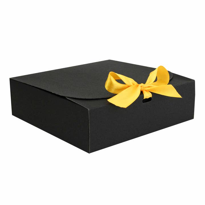 Scatola Nera con Nastro Giallo-Confezione da 12-16,5 x 16,5 x 5 cm per la vendita all'ingrosso da parte di Emartbuy
