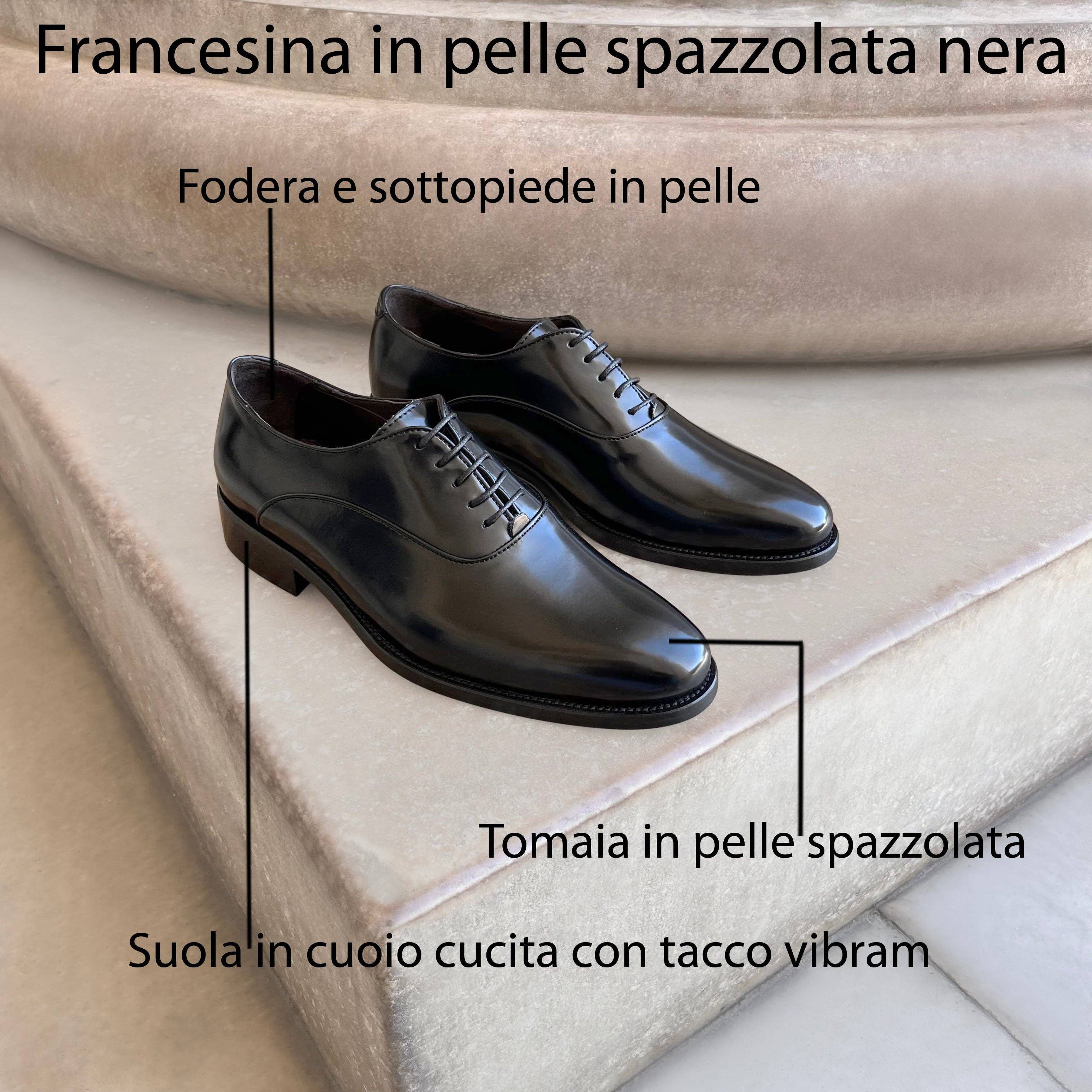 Otisopse – Großhandel Oxford-Schuhe – Herren – Schwarze Oxford-Schuhe aus gebürstetem Leder13