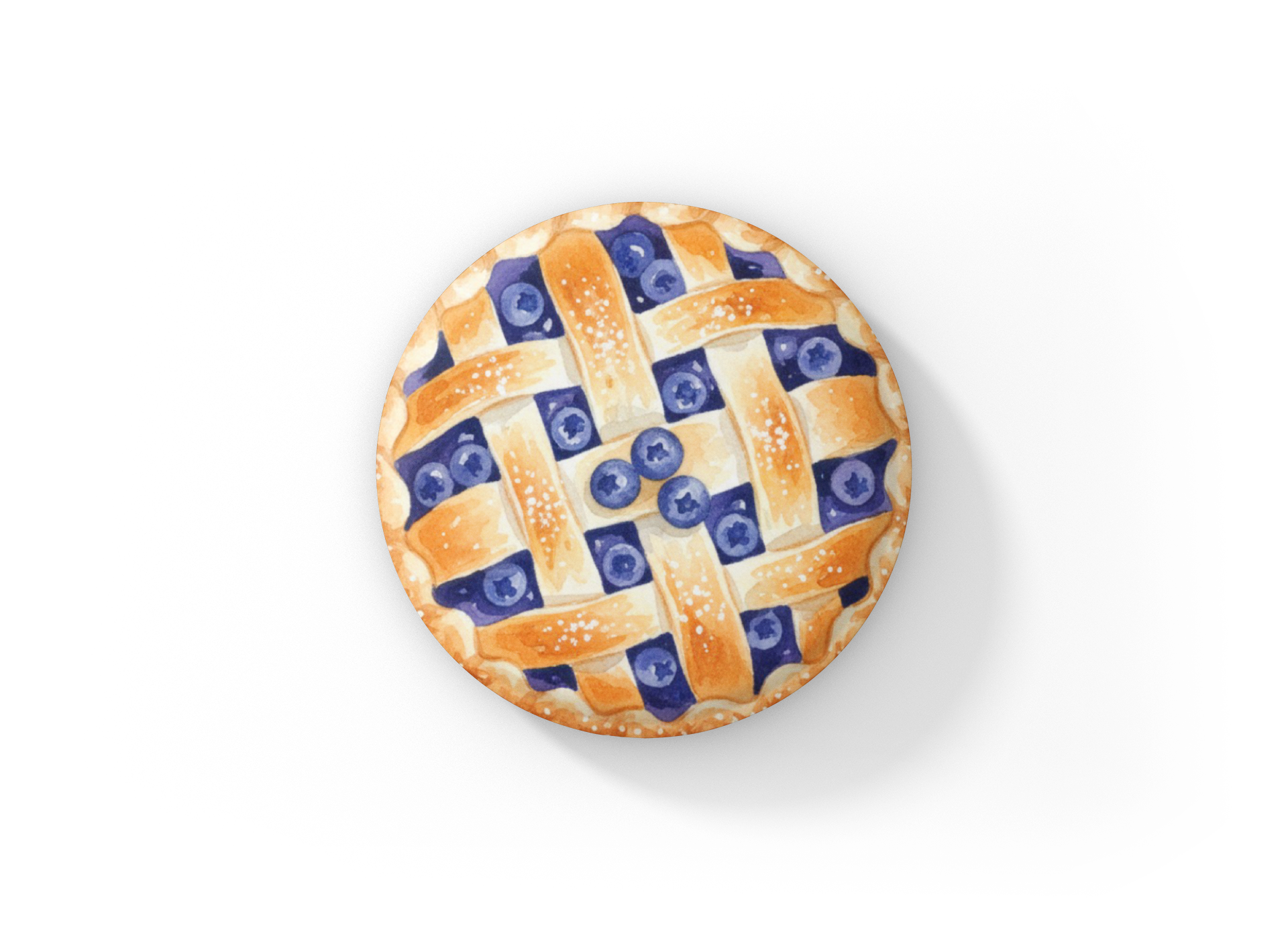 NatureCuts - Wholesale Lapel Pin/Button - Blueberry Pie Pin, Blueberry Pie Keychain, Pie Magnet0