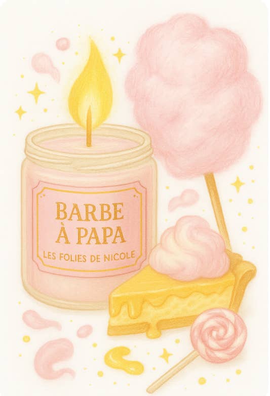 Les folies de Nicole – Velas de decoração por atacado – Vela Gourmet Algodão Doce - Nova Versão2