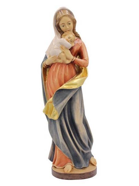 Statue of Madonna with Child in carved wood for wholesale by Costa Articoli Religiosi