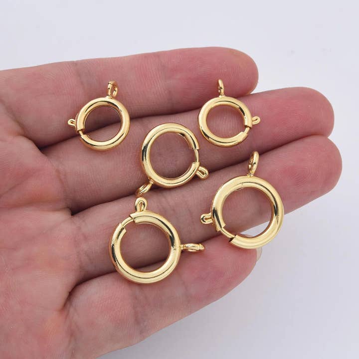 Beads Creation - Wholesale Clasp - Gold Filled Spring Ring Jewelry Clasp Hooks DIY Connection 1
