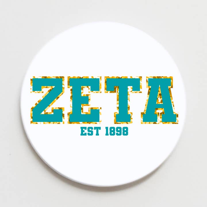 Zeta Tau Alpha Greek Varsity Button - 2.25 inch for wholesale by Good Vibez Collegiate