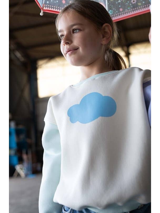 Ayuna - Wholesale Sweatshirt - Kids - Children's Retro Cotton Sweatshirt - Cloudy4