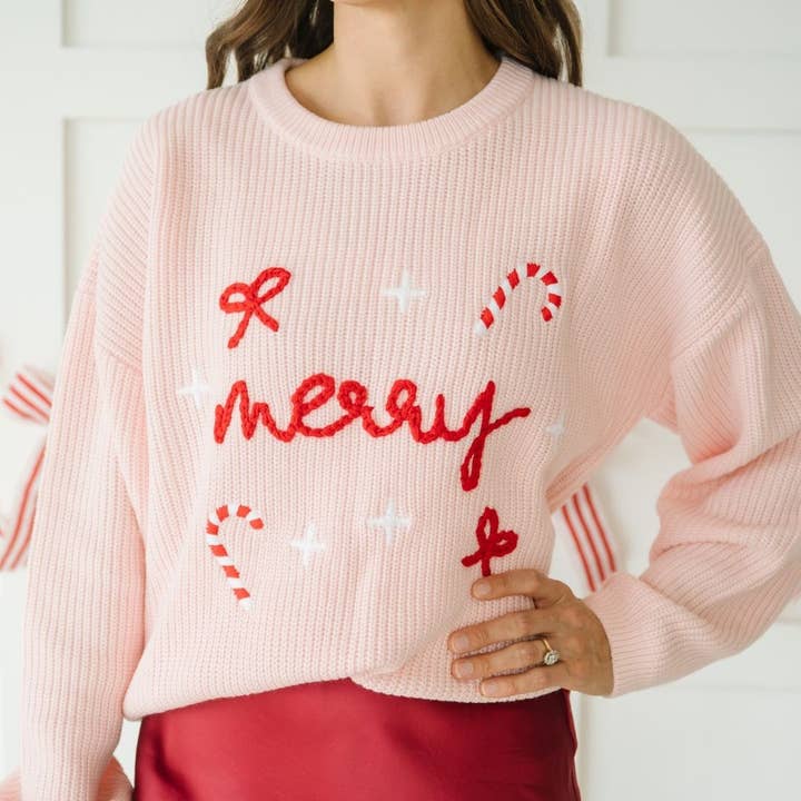 Sweet Wink - Wholesale Knit Sweater - Women's - Coquette Merry Christmas Knit Women's Sweater - Mommy and Me2