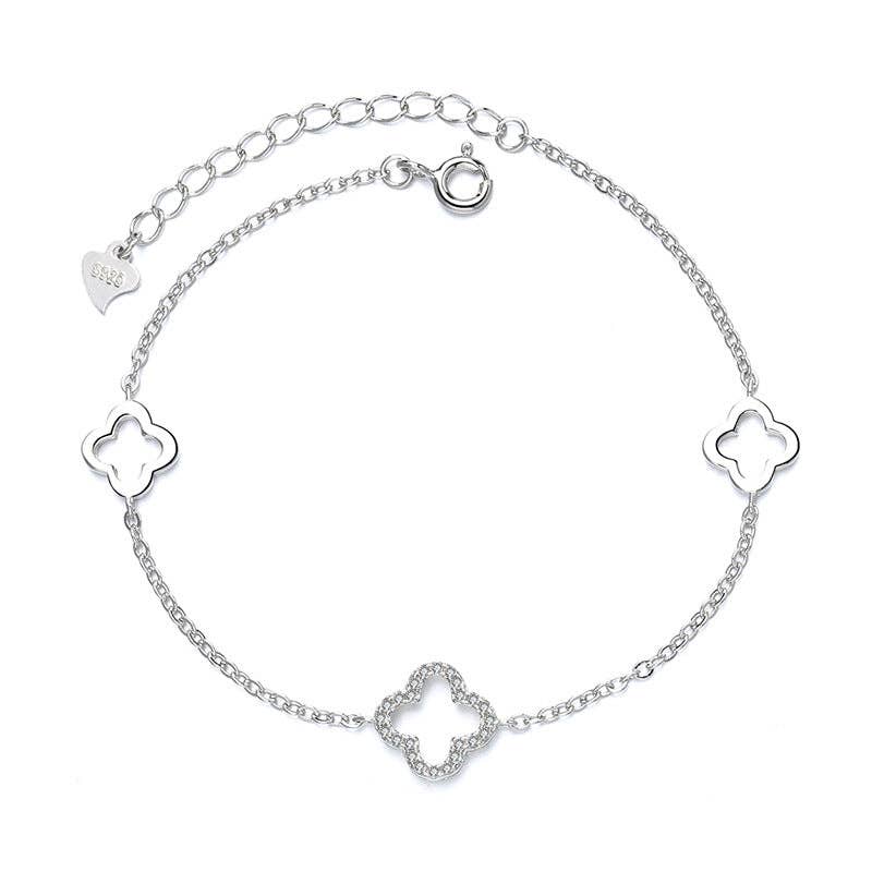 Perimade & Co. LLC - Wholesale Charm/Dangle Bracelet - Triple Four Leaf Clover Bracelet in 925 Sterling Silver4