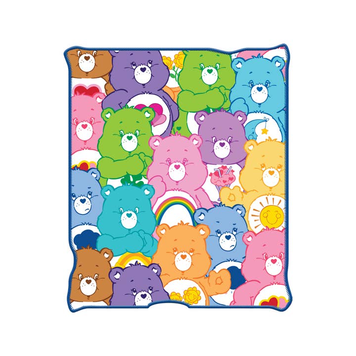 Silver Buffalo - Wholesale Throw Blanket - Care Bears Multi Bear All Over 45" x 60" Plush Throw