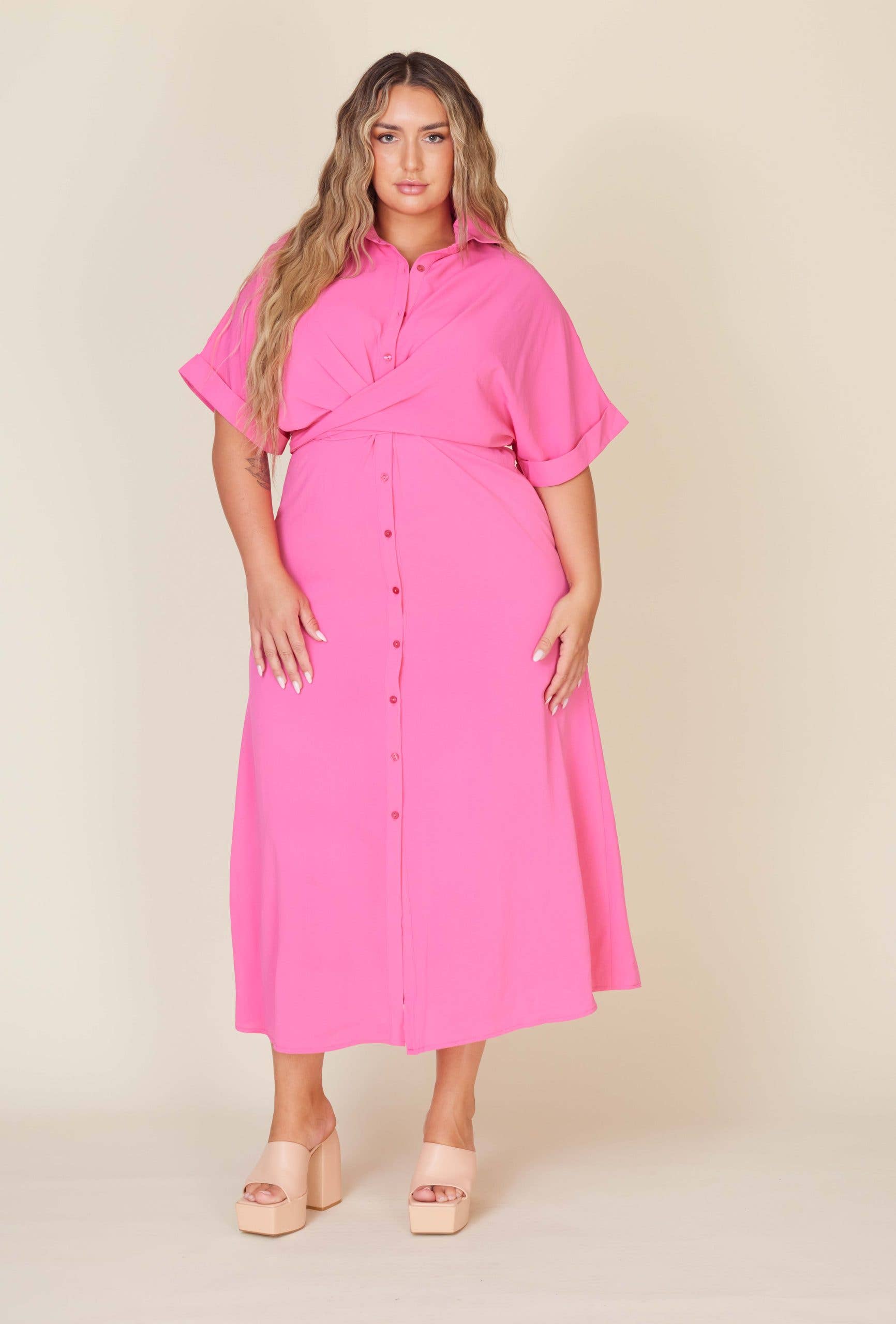 Fashion Space - Wholesale Dress - Women's - Plus Size Women Solid Maxi Dress7