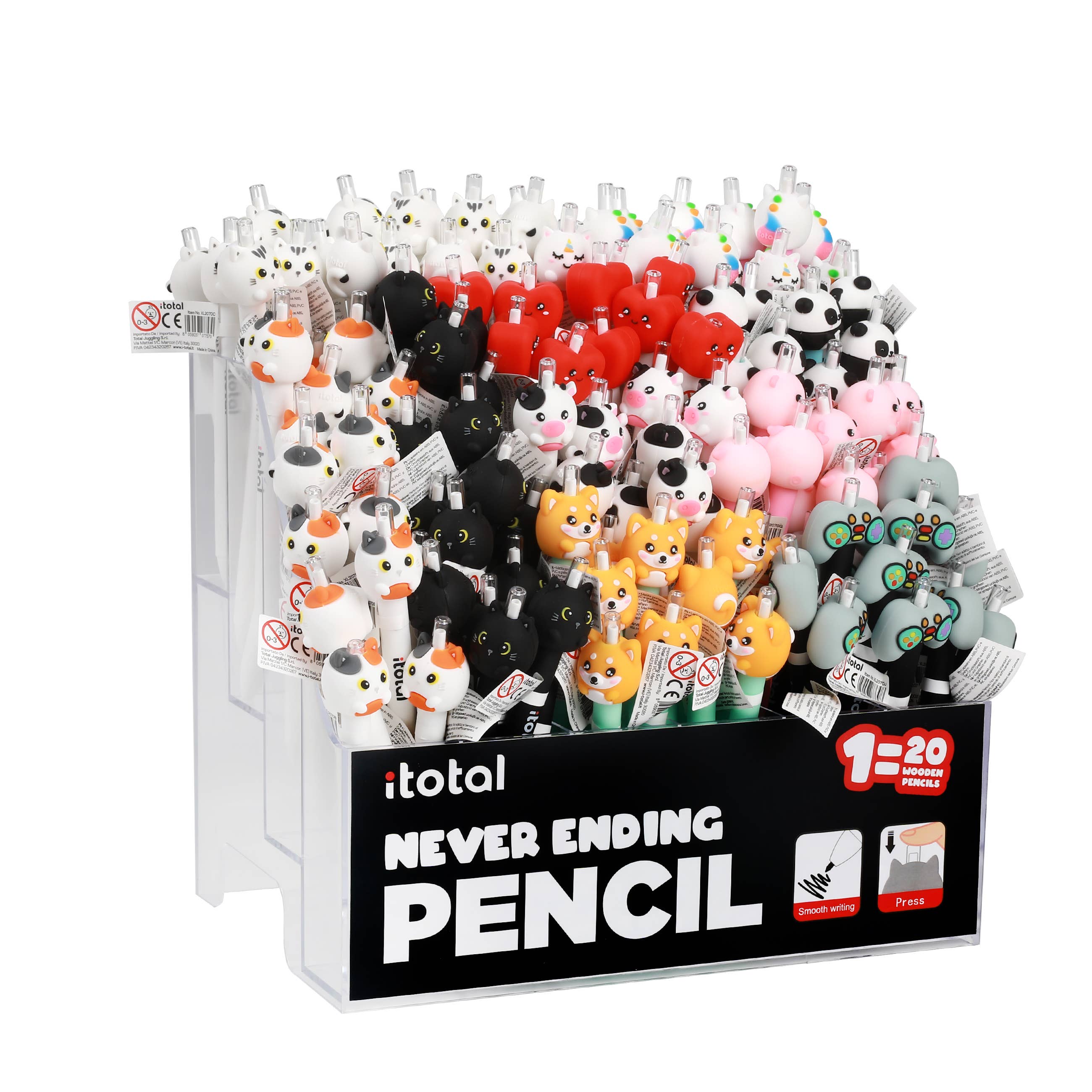I-Total, I-Drink - Wholesale Colored Pencil - Assorted Never Ending Pencils - display 144 pcs0