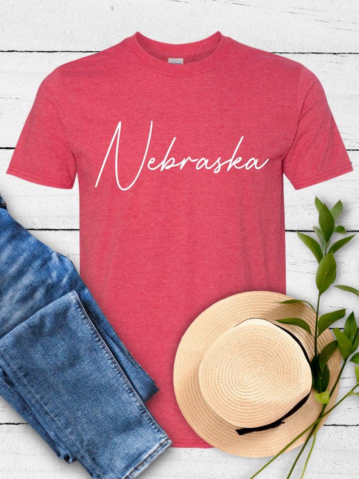 Nebraska Script tee for wholesale by American Threadz Apparel