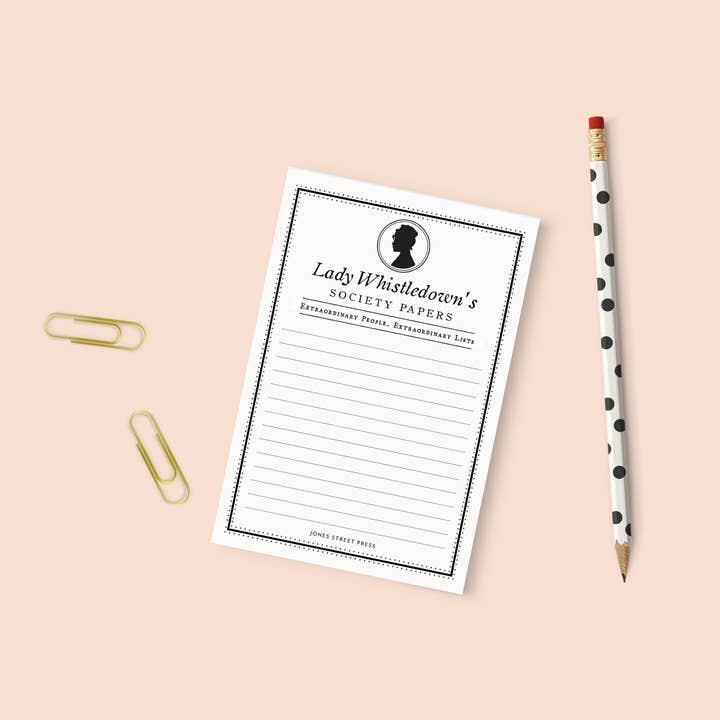 Jones Street Press - Wholesale Notepad - Elegant Lady Whistledown Bridgerton Inspired Notepad1