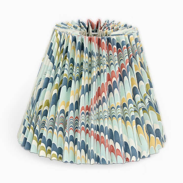 ABATJOUR PEQUENO PLISSADO MARMOREADO À MÃO - OCEANO MONTANHA por atacado de Craft Boat