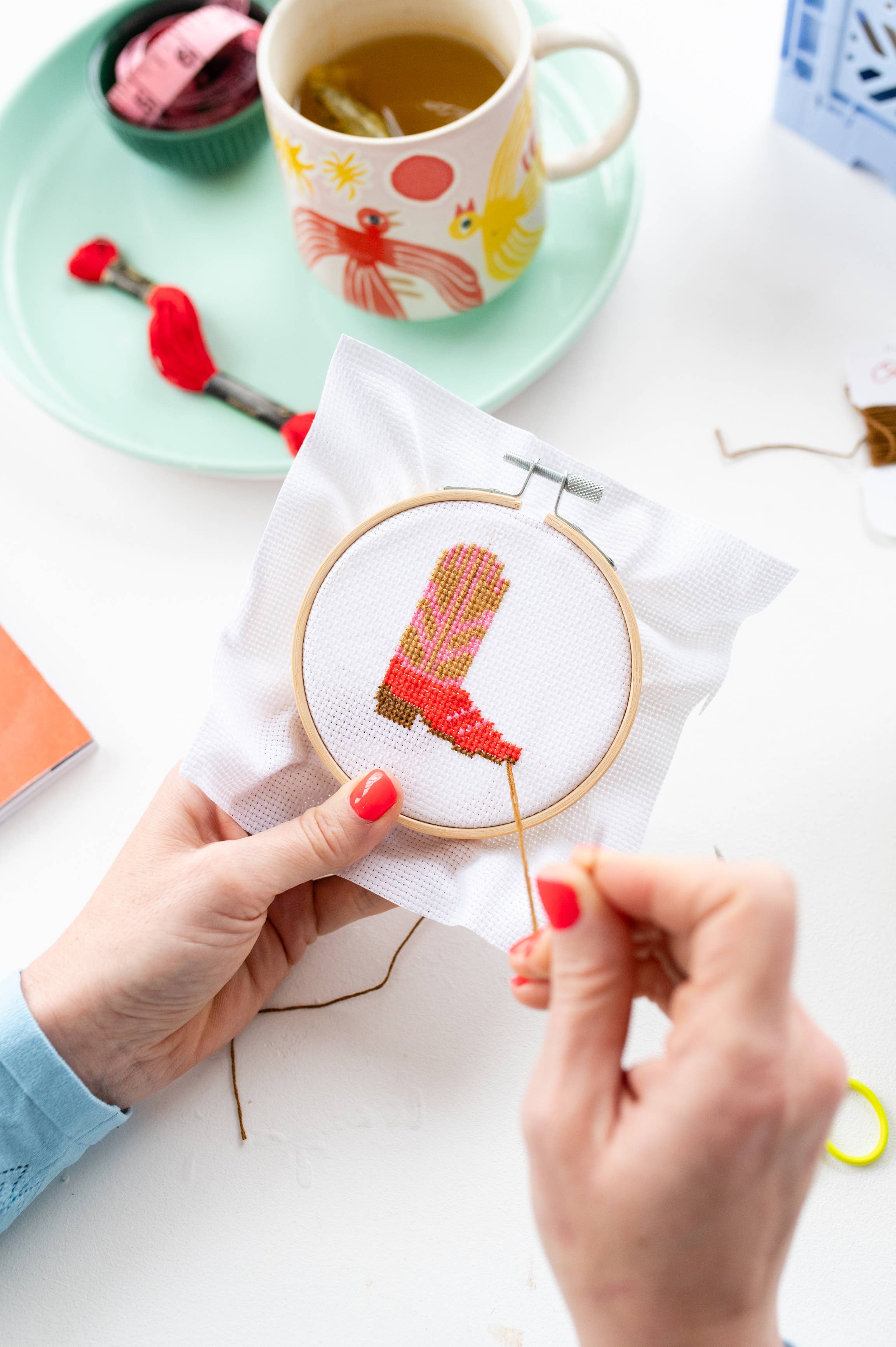 Cotton Clara Craft Kits & Supplies - Wholesale Doe-het-zelf-knutselset - Kruissteekset voor cowboylaarzen6