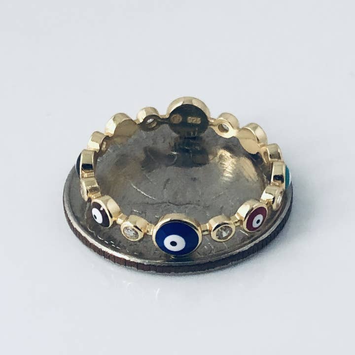 Modern Opus - Vendita all'ingrosso Anelli multipietra - Anello Multi Evil Eye2