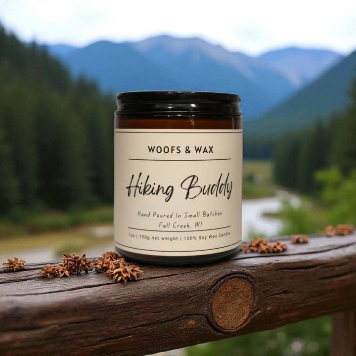 Hiking Buddy Candle - 7oz 100% Soy - Pet Safe and other Purchase Wholesale hiking buddy. Free Returns & Net 60 Terms on Faire trending on Faire.