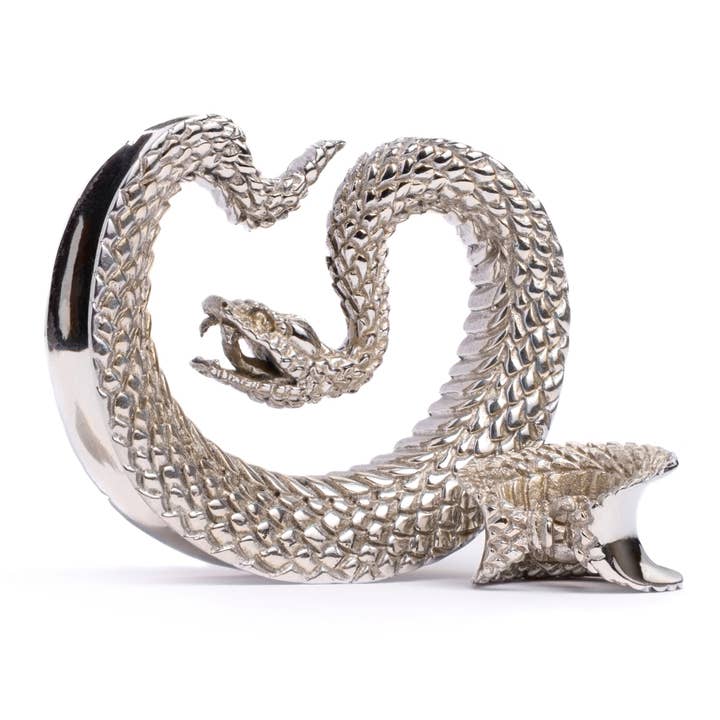 Tapón/tunel/manómetro Silver Snake para sillín para venta al por mayor de Custom Plugs