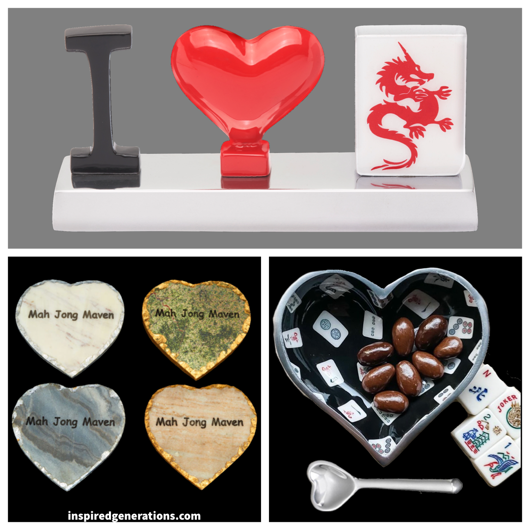 Inspired Generations - Wholesale Decorative Plate/Dish/Bowl - Happy Mah Jong Heart with Heart Spoon3