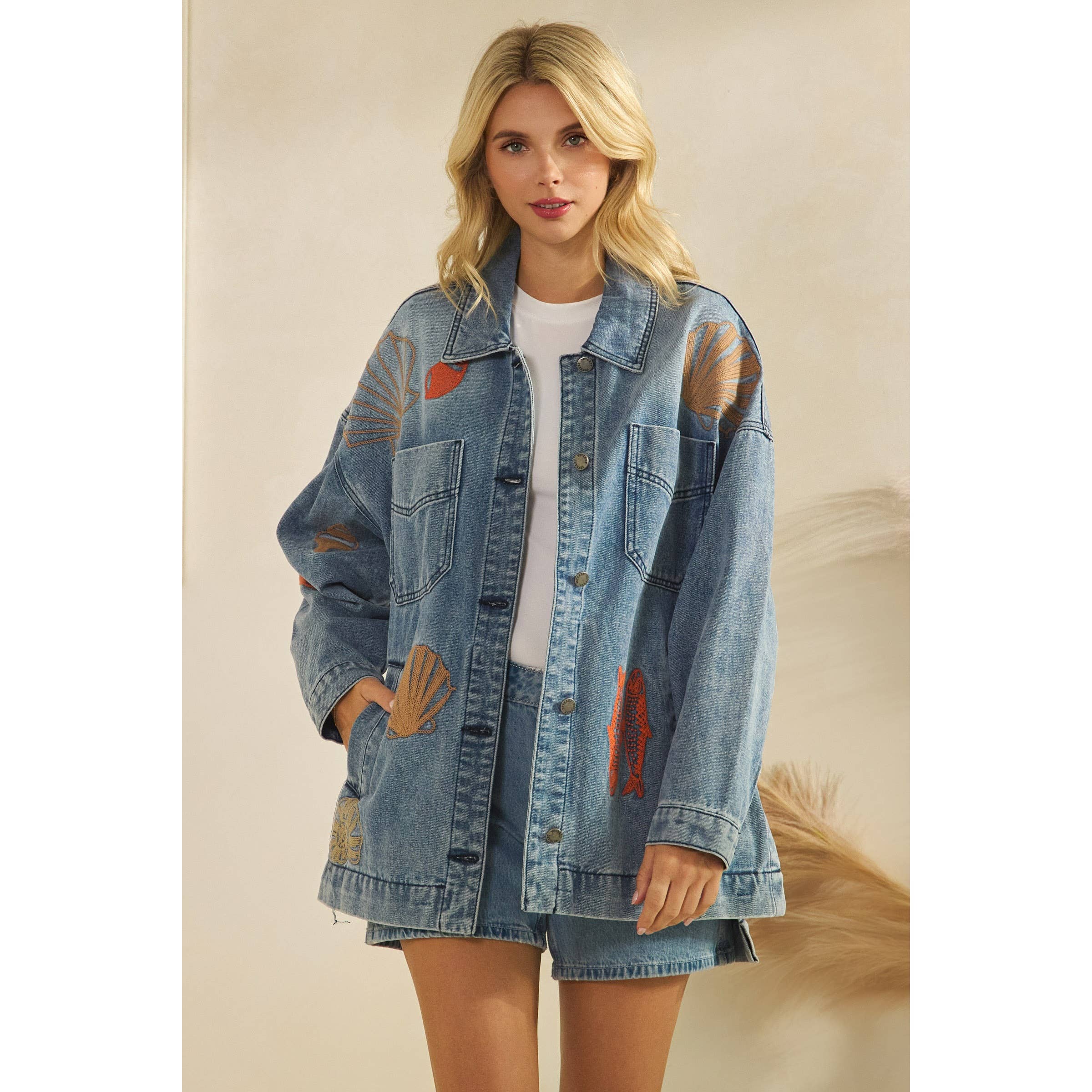 Veveret - Wholesale Denim Jacket - Women's - Embroidered Denim Jacket15
