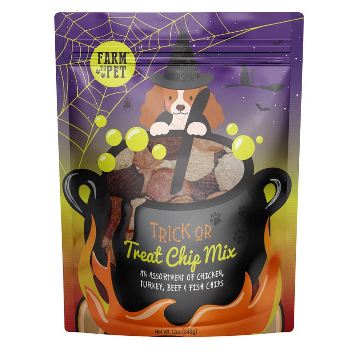 Farm to Pet Healthy Dog Treats - Wholesale Pet Treats - Dog - Halloween Dog Treat Chip Mix 12oz0