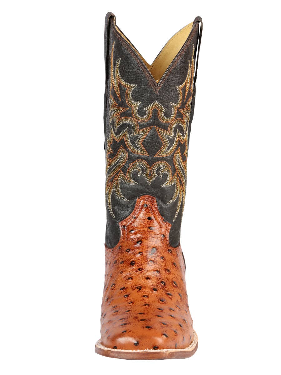 El General Western Wear - Wholesale Cowboy Boots - Women's - El General Rodeo - Printed Ostric leather boots - Cogñac 449361