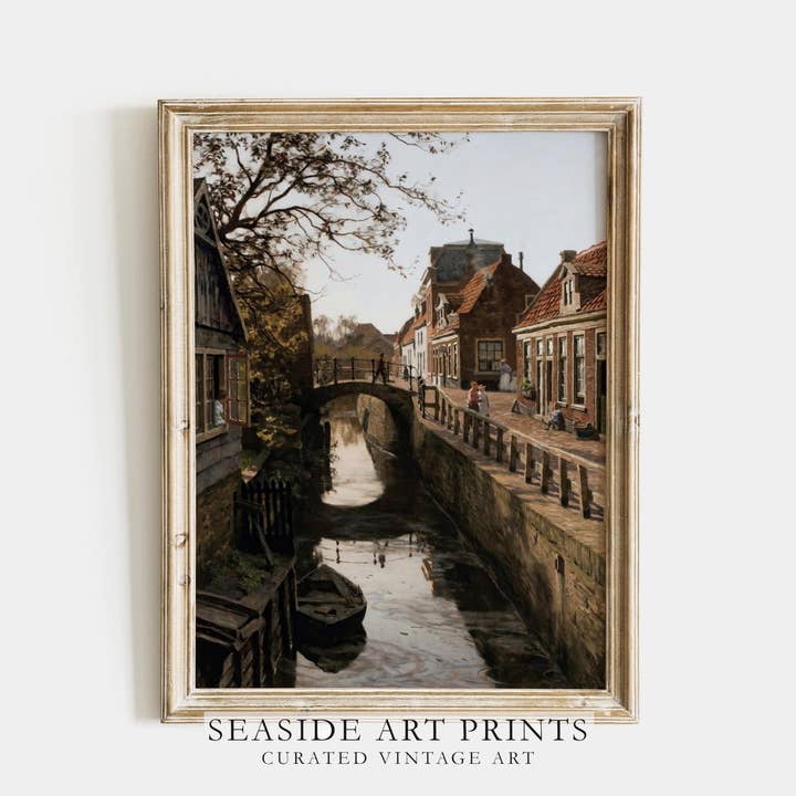 Seaside Art Prints - Wholesale Art Print - Vintage Cityscape Painting Art Print / Handmade Giclée Print